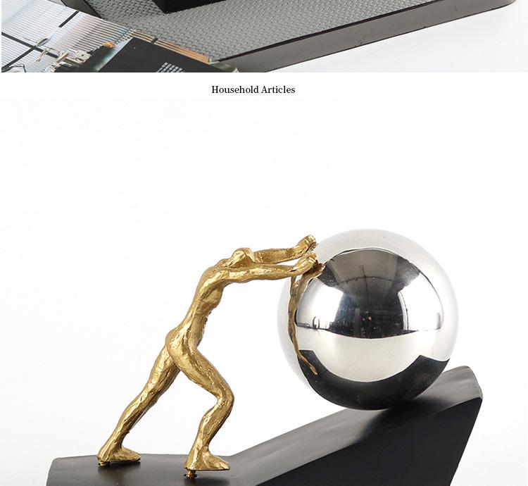 Nordic Sports Push Ball Figure Ornament for Living Room, Bedroom, Hall, Study Model Room Decor.