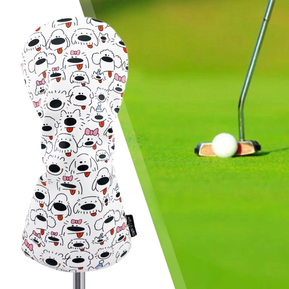 Cartoon Printed Golf Club Head Cover PU Leather Golf Club Protector  Golf Supplies