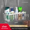 No-Drill Bathroom Shower Rack: Hanging Organizer for Shampoo and Toiletries