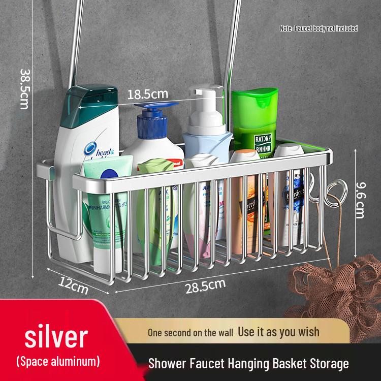 No-Drill Bathroom Shower Rack: Hanging Organizer for Shampoo and Toiletries