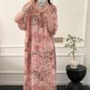 1011 new cotton and silk nightdress women's summer short-sleeved pajamas cartoon pony element long loose cotton silk skirt can be worn outside
