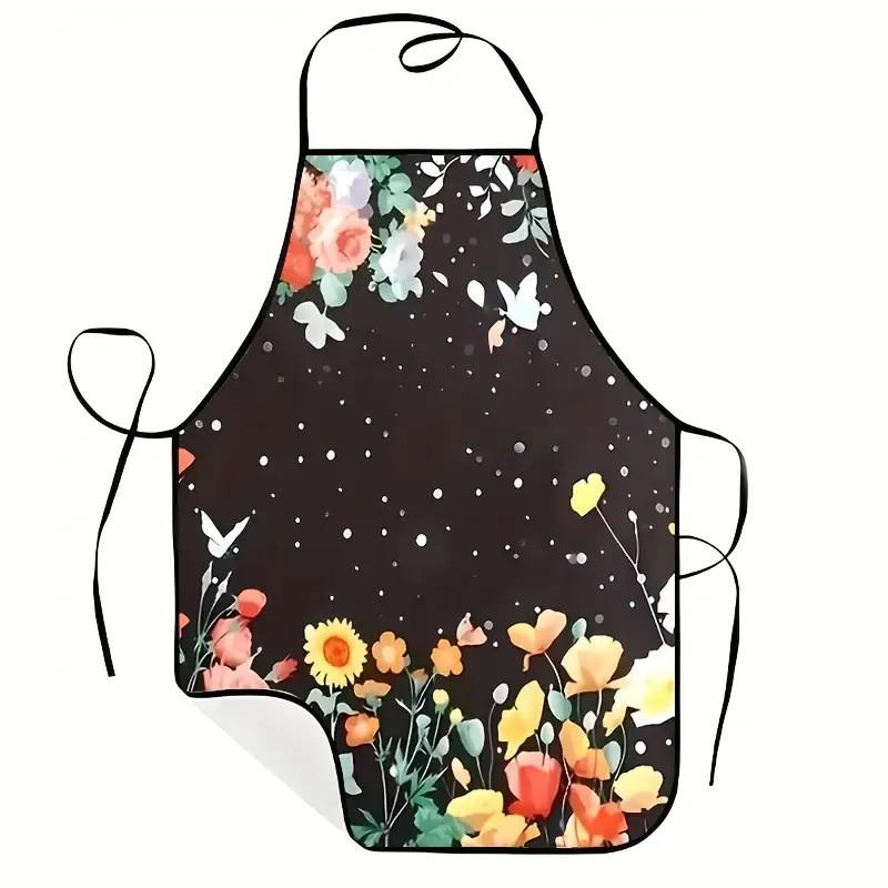 Waterproof Sleeveless Apron With Unique Print For Barbecuing And Creative Styling