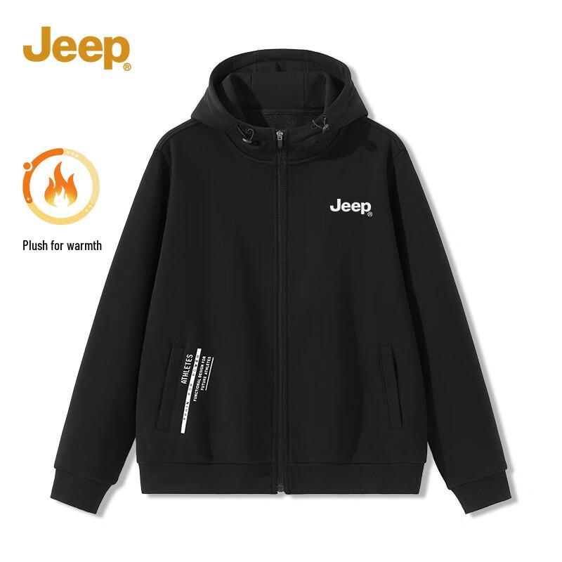 

JEEP Men s American Style Fleece Lined Hooded Jacket L