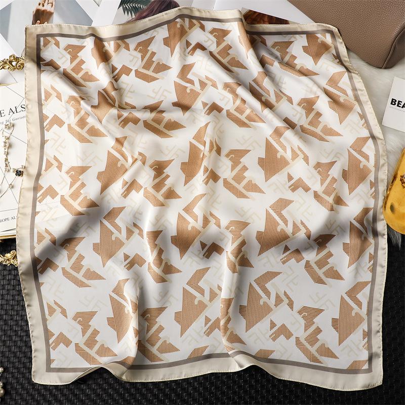 New Print 70*70cm Silk Square Scarf Women Neckerchief Female Headband Foulard Bag Ribbon Hairband Lady Hijab Bandana Scarfs