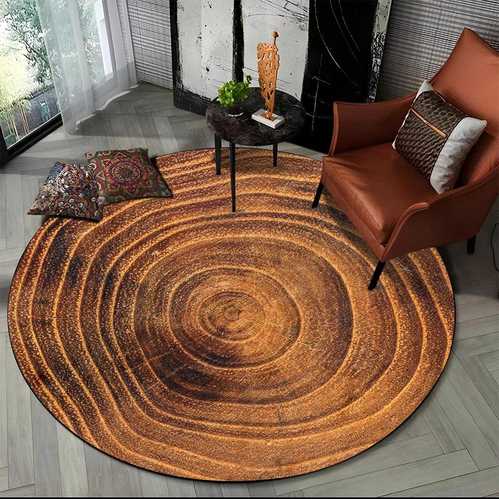 

Round Carpets Realistic Vision Rug Living Room Bedroom Floor Mat Easy To Clean Sofa Chair Mat Soft Yoga Mat Home Decor Gift 60cmx60cm