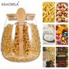 2PCS Jar+Spoon Airtight Glass Storage Jars For Coffee Sugar Tea Salt Candy And Spices Ideal Kitchen Storage For Home Restaurant