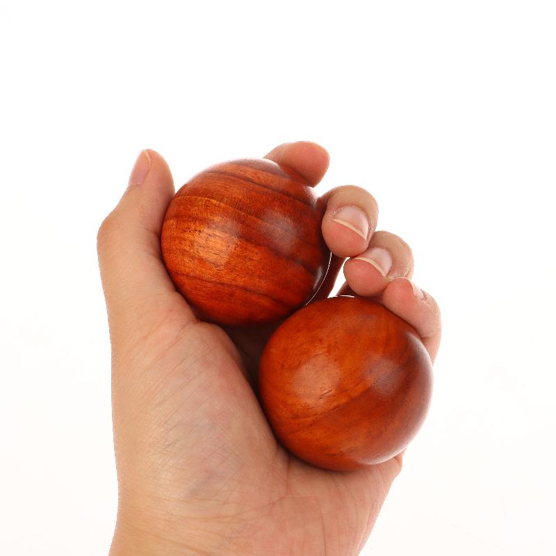2 Pcs Stress Ball Chinese Style Carving Crafts Toys Desktop Health Baoding Balls Rosewood Massage