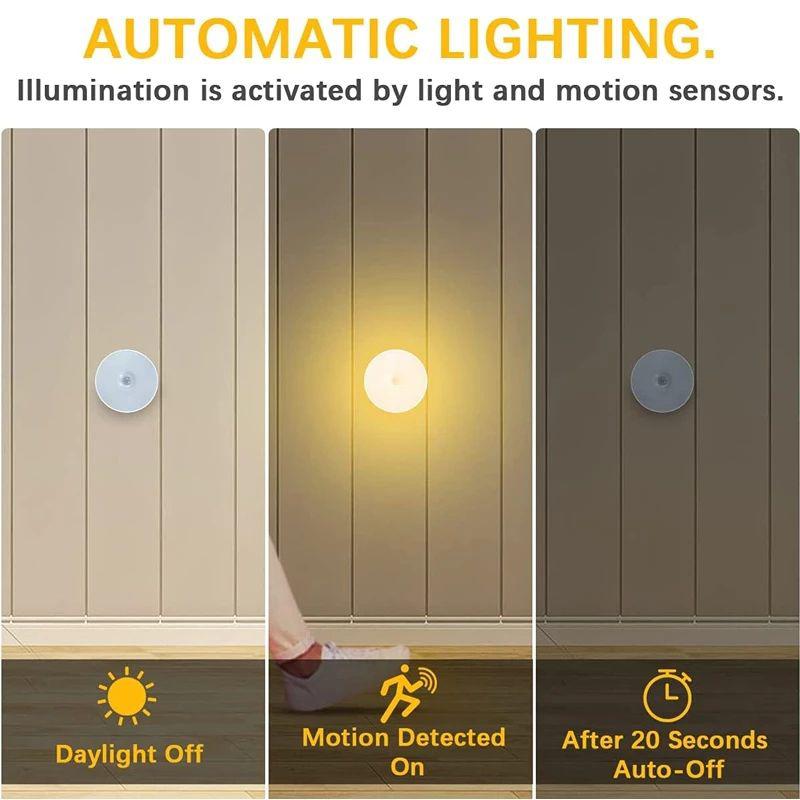 PIR Motion Sensor 8 LED Night Light USB Rechargeable Night Lamp For Kitchen Cabinet Wardrobe Lamp Staircase Closet Light