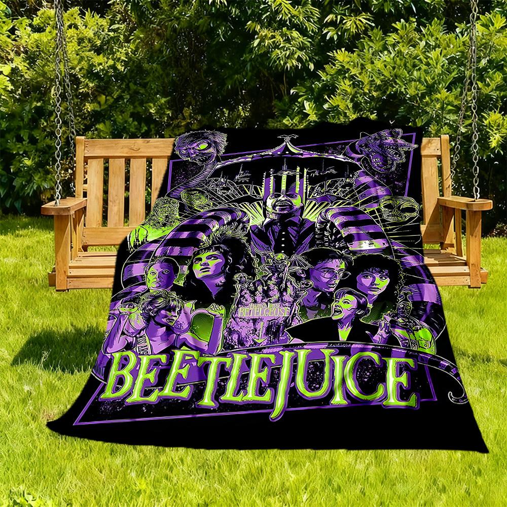 

1PC Beetlejuice Halloween Outdoor Blanket Lightweight Flannel, Soft & Warm, All-Season Use for Sofa, Outdoor, Camping, Living Room, Office072 130x150cm