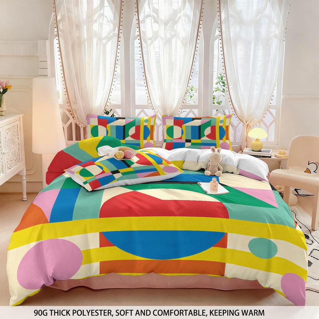 Geometric Pattern Duvet Cover 3-Piece Bedding Set