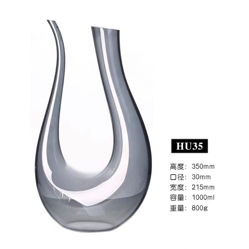 

1,5 л U-образный дизайн Радужный цвет Винный графин Аэратор для вина 100% Выдувное хрустальное стекло без свинца Винные декантеры