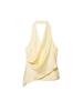 Women's Spring 2026 French Style Silk Satin Asymmetrical Halter Neck Sleeveless Top