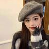 Women Fashion Winter Beret Hat Solid Color Knitted Elastic Warm Berets Beanie Korean Girl Artist Painter Cold-proof Pumpkin Caps