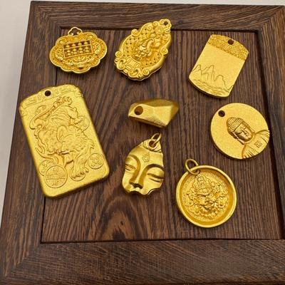 Vietnam Shajin Ankang Wushi Blessing Card, Pendant, New Chinese Style, Retro, Landscape Blessing Character Pendant