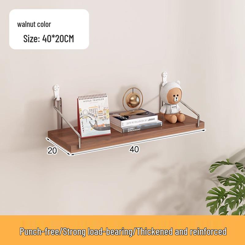 Punch-Free Floating Wall Shelf - Living Room Wall-Mounted Bookcase & Storage Rack