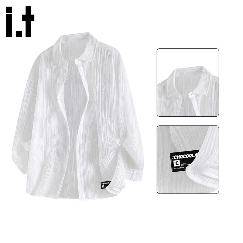 Men s Tencel Blend Textured Long-Sleeve Shirt L