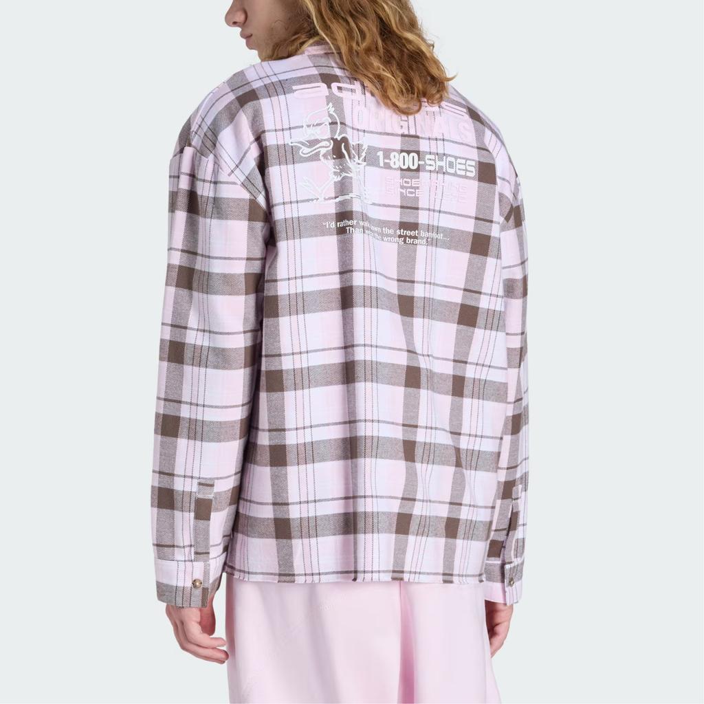 Adidas Originals FW25 Flannel Cotton Sports Long Sleeve Shirt Men shirts KG6452