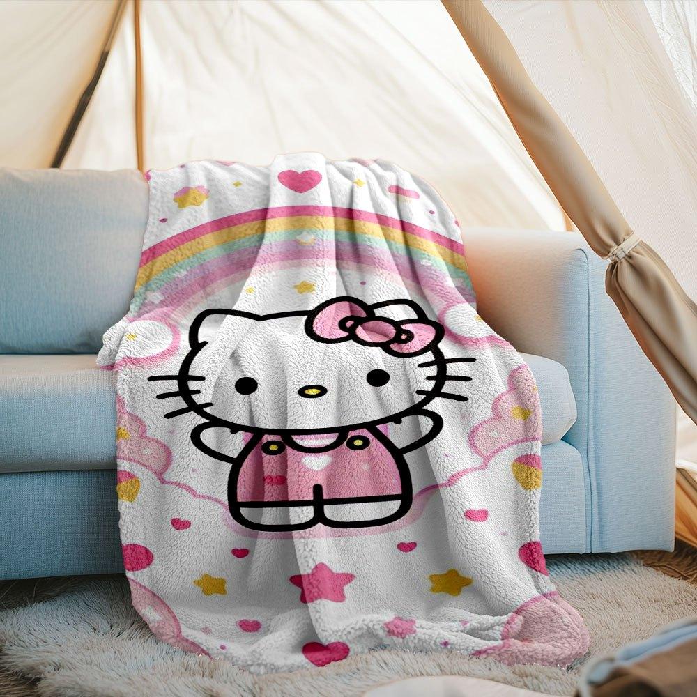 Hello Kitty Rainbow Blanket Soft Lightweight All Season Multi Use Travel Camping Picnic Sofa Office Bed Living Room Gift For Friends And Family T164