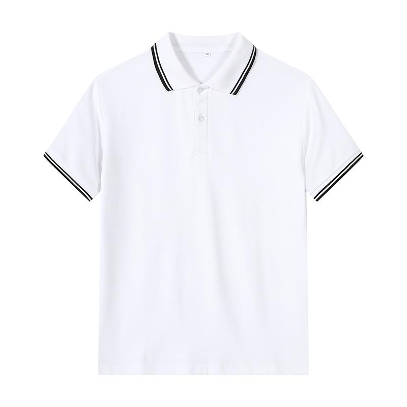 Blue Cotton Short-Sleeve Polo for Students