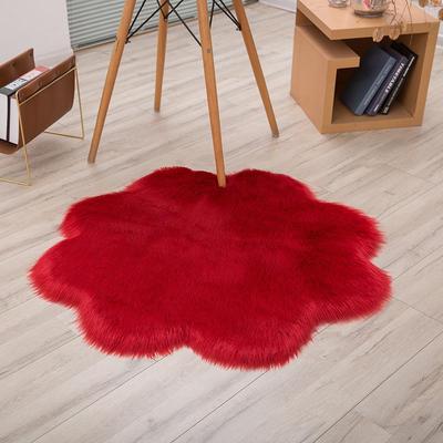 Tappetino Tappeto Imitazione Lana a Forma di Fiore di Prugno: Cuscino per divano, Cuscino per sedia rotonda, Tappetino per tavolino da caffè, Zerbino da camera da letto, Tappeto per soggiorno.