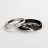 ZAKOL Hip Hop Angel and Devil Couple Rings Men Women Korean Simple Black White Student Gift Zircon for Engagement Accessary