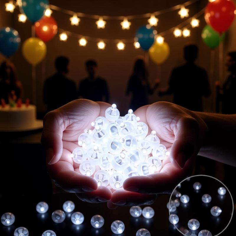 100 LED Balloon Lights with Multicolored Effect Holiday Glowing Balloon Great for Themed Parties and Special Event