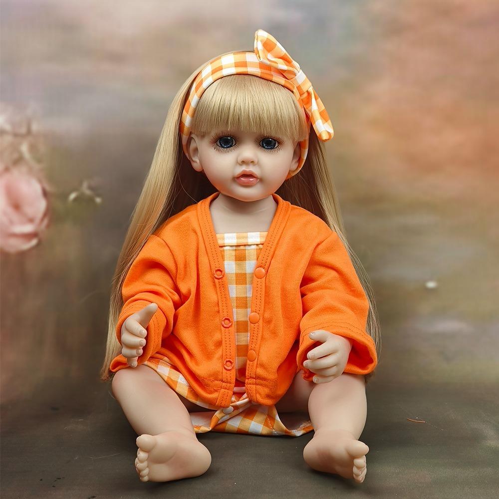 Adorable Betty Reborn Toddler Doll for Age 3+ Years Old Girl 22'' 55CM Silicone Full Body Long Pasted Hair Princess Realistic Newborn Baby Doll Toys