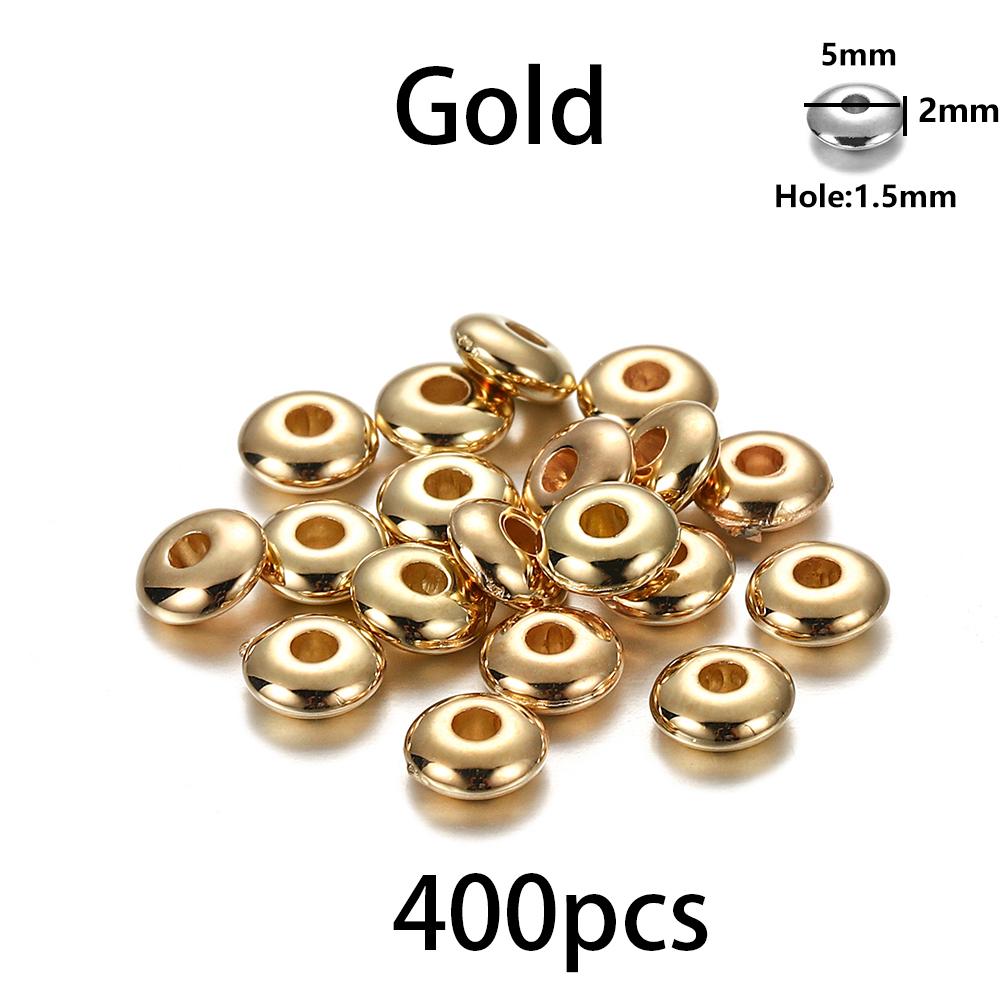 200-400Pcs CCB Multiple Styles Charm Spacer Beads Wheel Bead Flat Round Loose Beads For DIY Jewelry Making Supplies Accessories