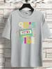 Unisexs Retro Music T Shirt 90S Vibe Old Cassette Tape Color Letter Graphic Print Short Sleeve Crew Neck Casual Cotton Male Tee