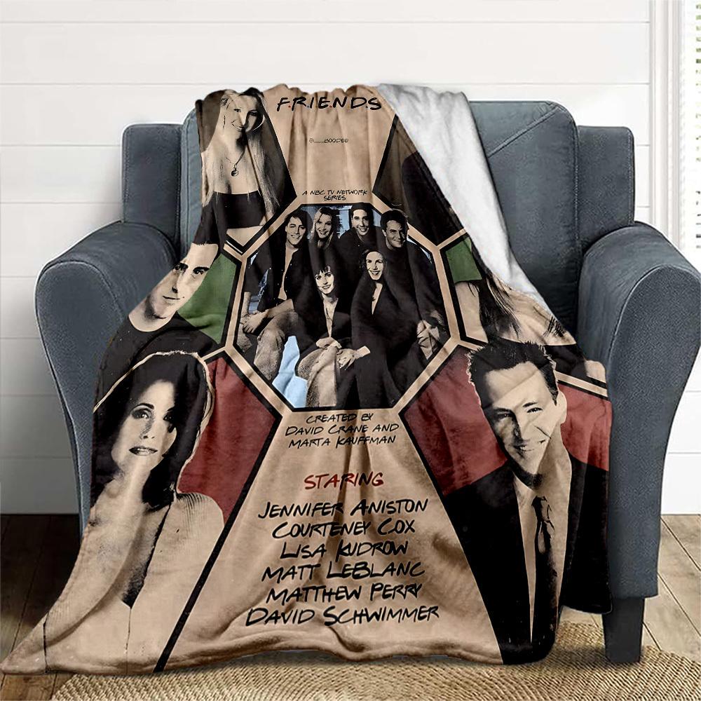 1PC Friends Outdoor Blanket Lightweight Flannel, Soft & Warm, All-Season Use for Sofa, Outdoor, Camping, Living Room, Office150