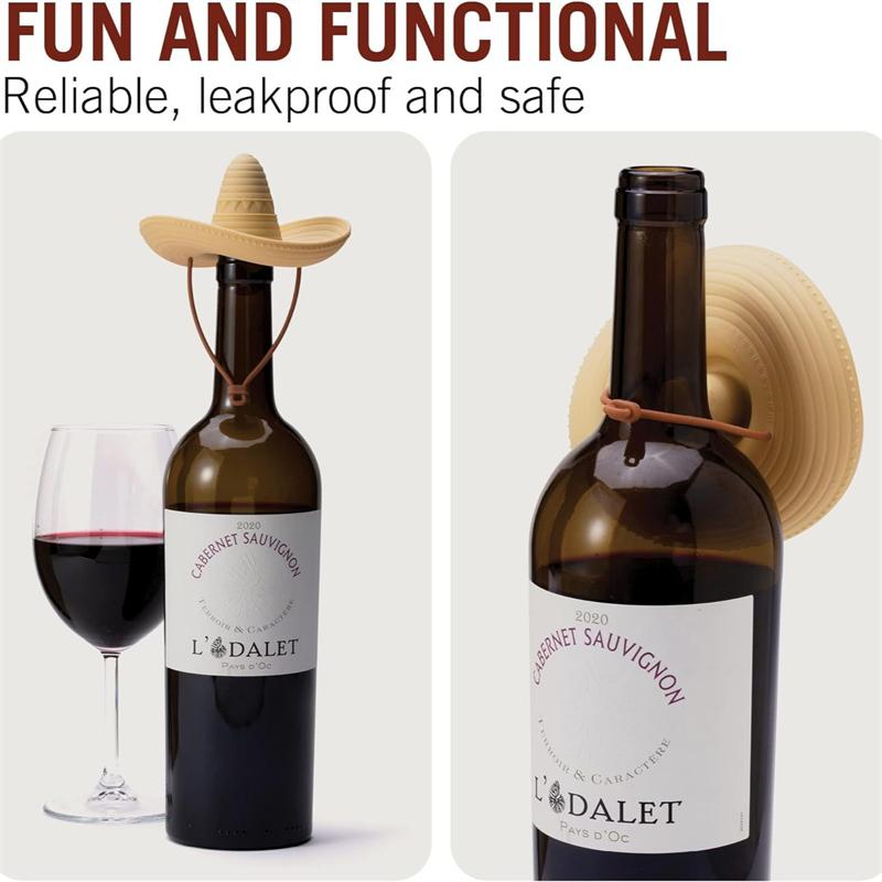 Silikon Flaschenkappe Cowboyhut Weinstopfen Champagner Bierflaschenverschluss Frischhalteverschluss Korkdeckel Bar Whisky Zubehör