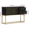 VidaXL Buffet noir et doré 110x30x75 cm bois massif de manguier 353912