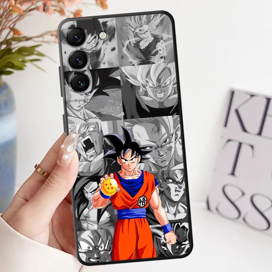 Black Soft Phone Cover Case for Samsung Galaxy A26 A72 A23 A53 A51 A73 A22 A52 A36 A32 A35 A25 A71 A41 A24 A55 Dragon Ball