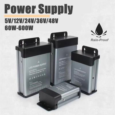 Alimentatore a piena potenza 5V/12V/24V/36V/48V Antipioggia Trasformatore a commutazione AC 220V Adattatore per esterni 350W 400W 600W SMPS con filtro