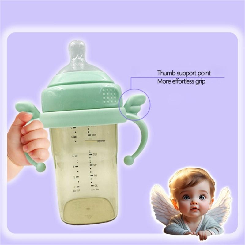 Milk Bottle Handle for Baby, Encourages Independent Drinking Secure Grip Bottle Attachment for Hegen Replacement