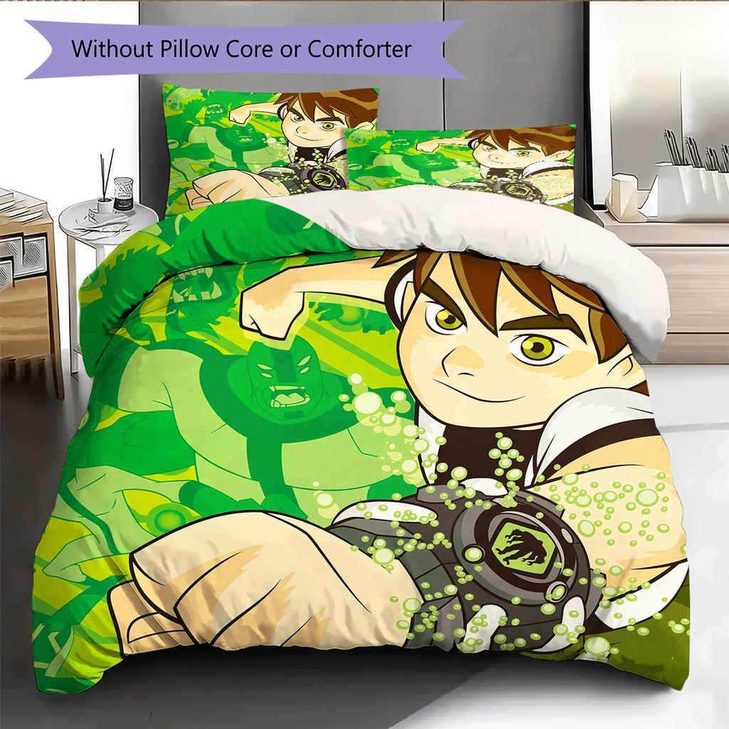 Ben 10  Pattern Bedding Quilt Set  Home Decoration  Gift (1 * duvet cover + 2 * pillowcase  without core)