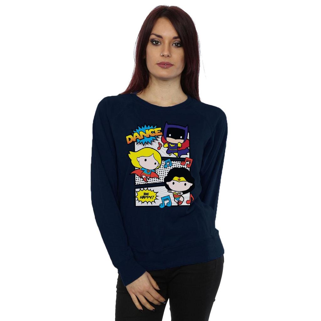 DC Comics Womens/Ladies Chibi Super Friends Dance Sweatshirt