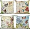 Spring Cushion Pillow Cover 18x18 Set of 4 Farmhouse Pillow Covers Decorative Throw Cushion Case for Sofa Couch Living Room