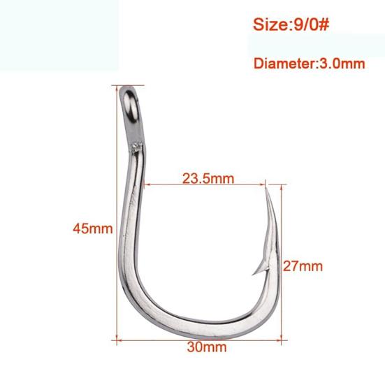 5/10Pcs Stainless Steel Fish Hook Jig Big Fishing Bait Holder Tackle Tool