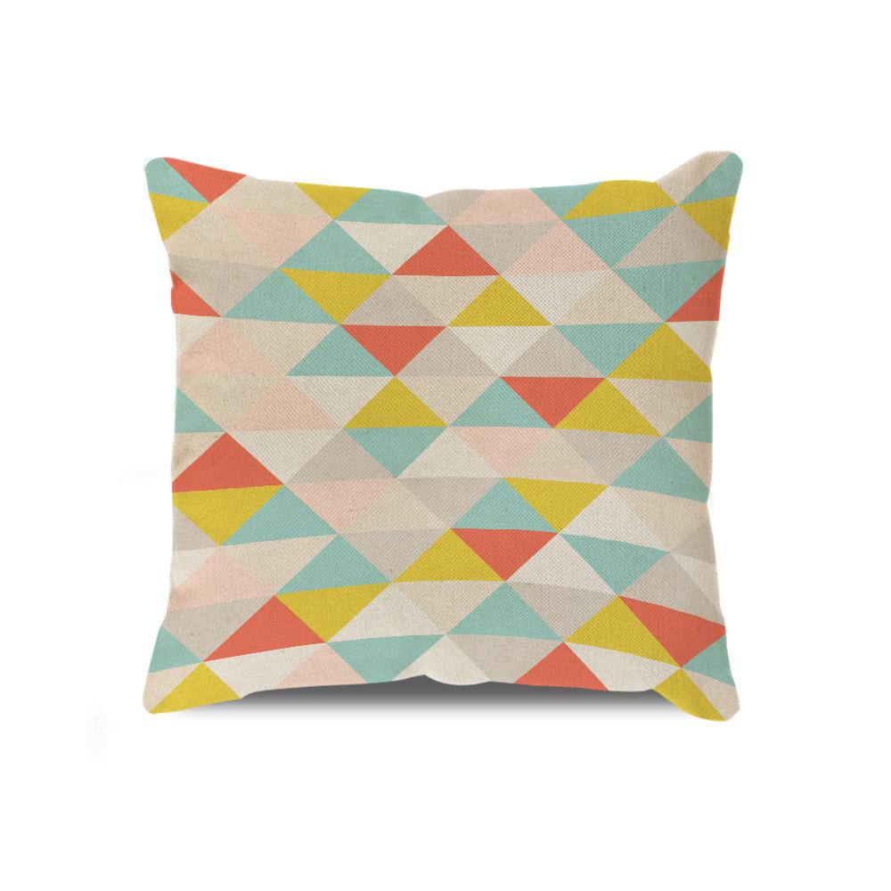 

Геометрическая клетчатая полосатая наволочка лен скандинавский ромб треугольник контрастный спинка диван дизайн 45 * 45 without core