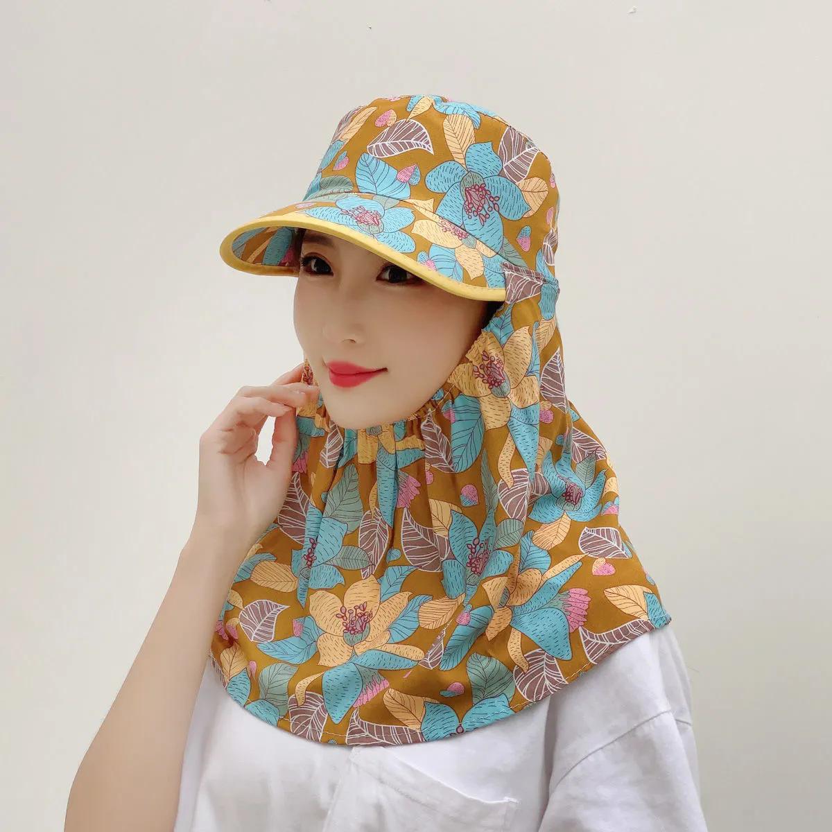 

WTEMPO Летние солнцезащитные шляпы с принтом, ветрозащитные, пылезащитные, защита лица, шеи, женские, для езды на велосипеде, работы, солнца, шляпы 1pc жёлтый