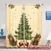 2pcs,Curtains Christmas Tree Holly Stars Modern Curtains Digital Printed Durable Polyester Curtains Room Decor Decorative for