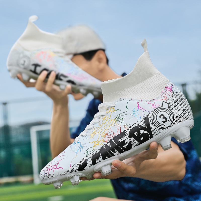 Large Size 48 Football Shoes Men's Broken Nails Ag Long Nails TF Short Nails Middle School Students Adult Breathable Grass High-top Sneakers