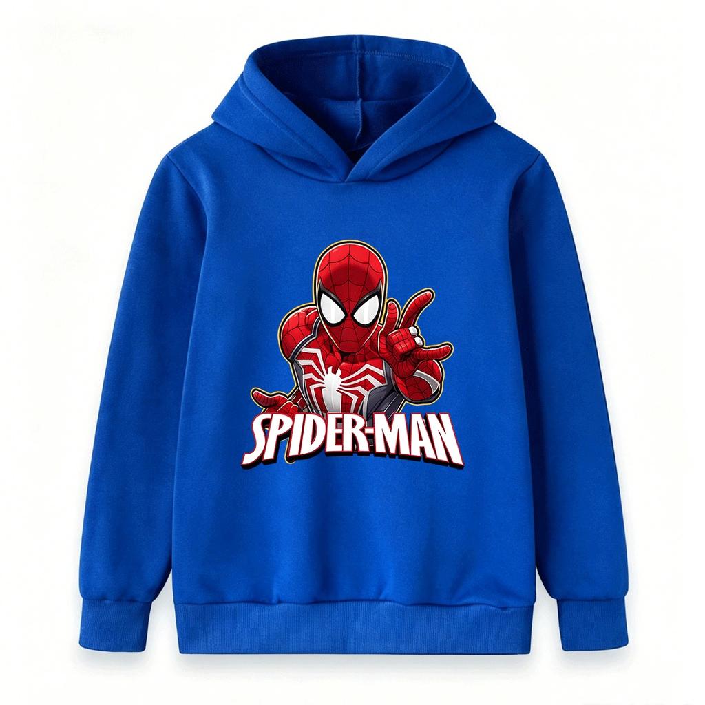 Kids Boys Girls Casual Pullover Hoodie, Cool Spider Graphic Printed Long Sleeve Soft Hooded Sweatshirt for Daily Wear Outdoor Activities Autumn Winter