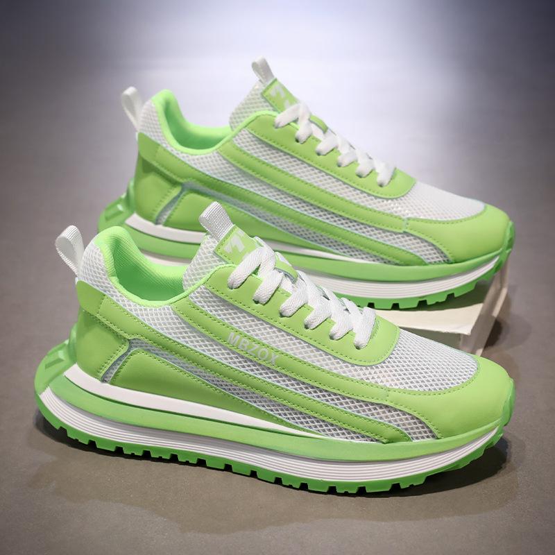 

Модная универсальная сетчатая дышащая повседневная обувь с низким верхом, с цветовой блокировкой, новая весенне-летняя, на толстой подошве, увеличивающая рост, нескользящая, для повседневной носки, мужская обувь 44