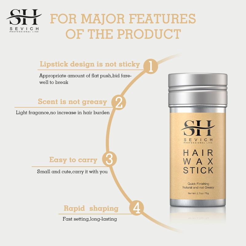 Bâton de cire pour perruques Anti-frisottis Contrôle des mèches rebelles Cire coiffante Longue durée Lisse Cheveux cassés Pommade Crème