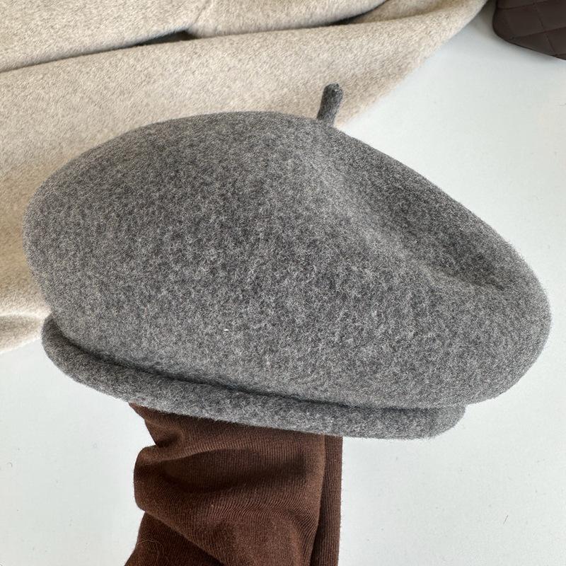 Women's Wool Beret Hat, Mallard Brown Winter Cap 2025, 2 Ways To Wear Thickened Slouchy Bonnet