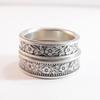 Jianjie 925 Silver Antique Floral Ring Set for Men and Women