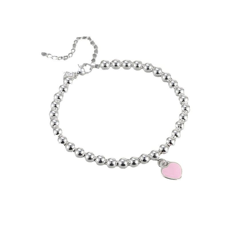 Women's Love Heart Bracelet - Elegant, Versatile Beaded Chain for Daily Fashion.