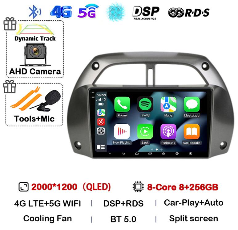 Android14 Carplay Car Radio For Toyota RAV4 Rav 4 2001 2002 2003 2004 2005 2006 Multimedia GPS Player Stereo 2din Head Unit DSP